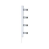 White wall lamp with four clear bulbs and cable, modern indoor lighting fixture
