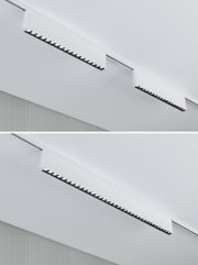 White metal LED track light with multiple light sources for modern interior lighting