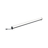 Longue lampe LED avec boîtier en aluminium noir et diffuseur blanc pour éclairage intérieur moderne