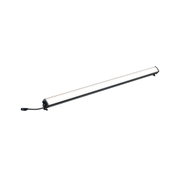 Lange LED-Leuchte mit schwarzem Aluminiumgehäuse und weißem Diffusor für moderne Innenbeleuchtung