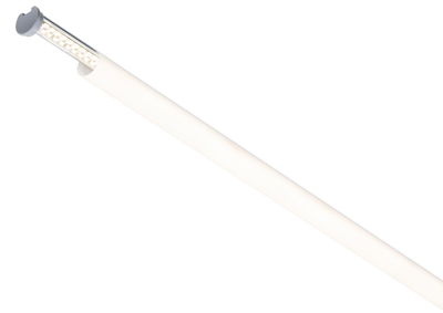 Schlanke weiße LED-Leuchte mit transparentem Leuchtkopf für moderne Innenbeleuchtung