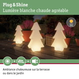 Arbres décoratifs LED blancs en plastique avec lumière blanc chaud pour jardin et terrasse