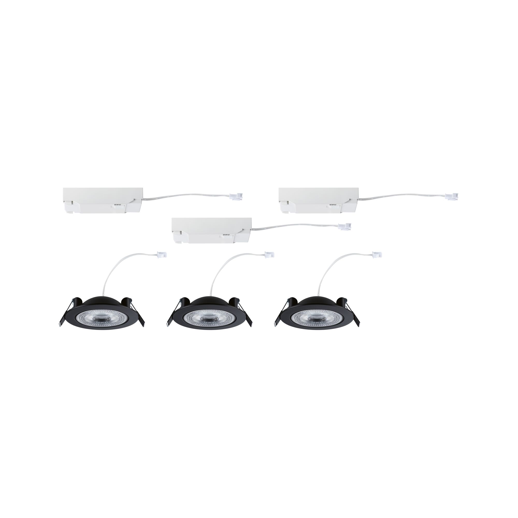 LED Recessed luminaire White Select Aumus 3-piece set round 105mm 90° 3x5W 3x700lm 230V dimmable 2700 - 6500K Black