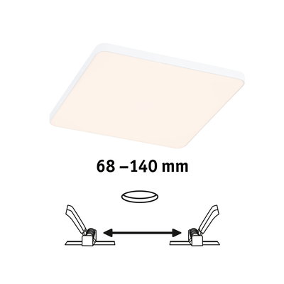 Plafonnier LED carré blanc avec distance réglable de 68 à 140 mm pour éclairage intérieur