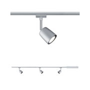 Moderner dreiflammiger LED-Schienenstrahler in silberfarbenem Aluminium für flexible Raumbeleuchtung