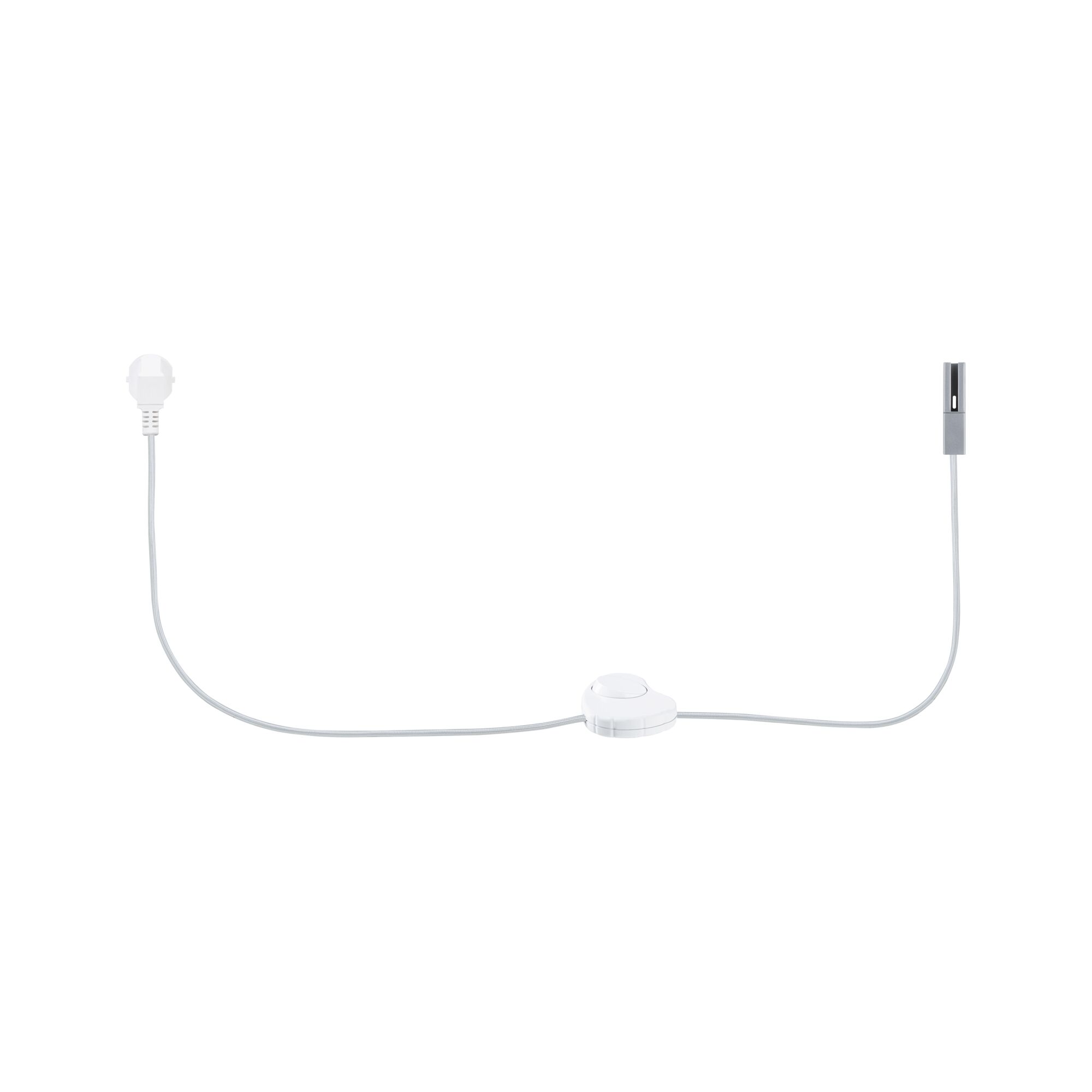 Hvid forlængerledning med kontakt og stik til fleksible belysningsløsninger