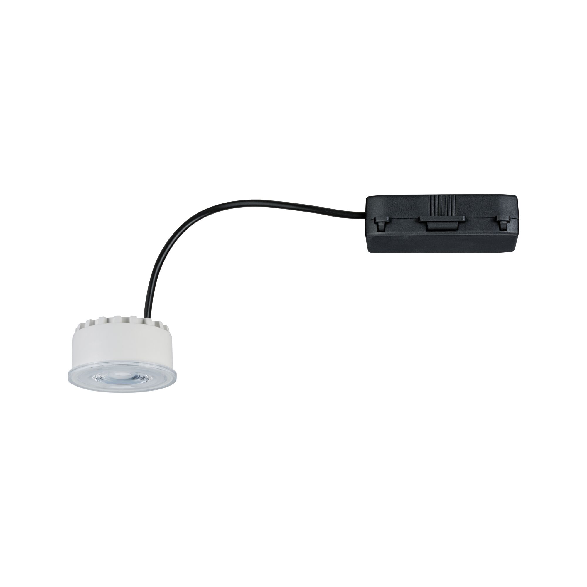 LED Modul Einbauleuchte Nova Plus Coin LED Reflector rund 50mm Coin 6,3W 430lm 230V dimmbar 2700K Satin Kleines weißes LED-Modul mit schwarzem Kabel und Anschluss für flexible Beleuchtungslösungen