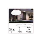 Round white LED outdoor light with motion and dusk sensor for entrance illumination