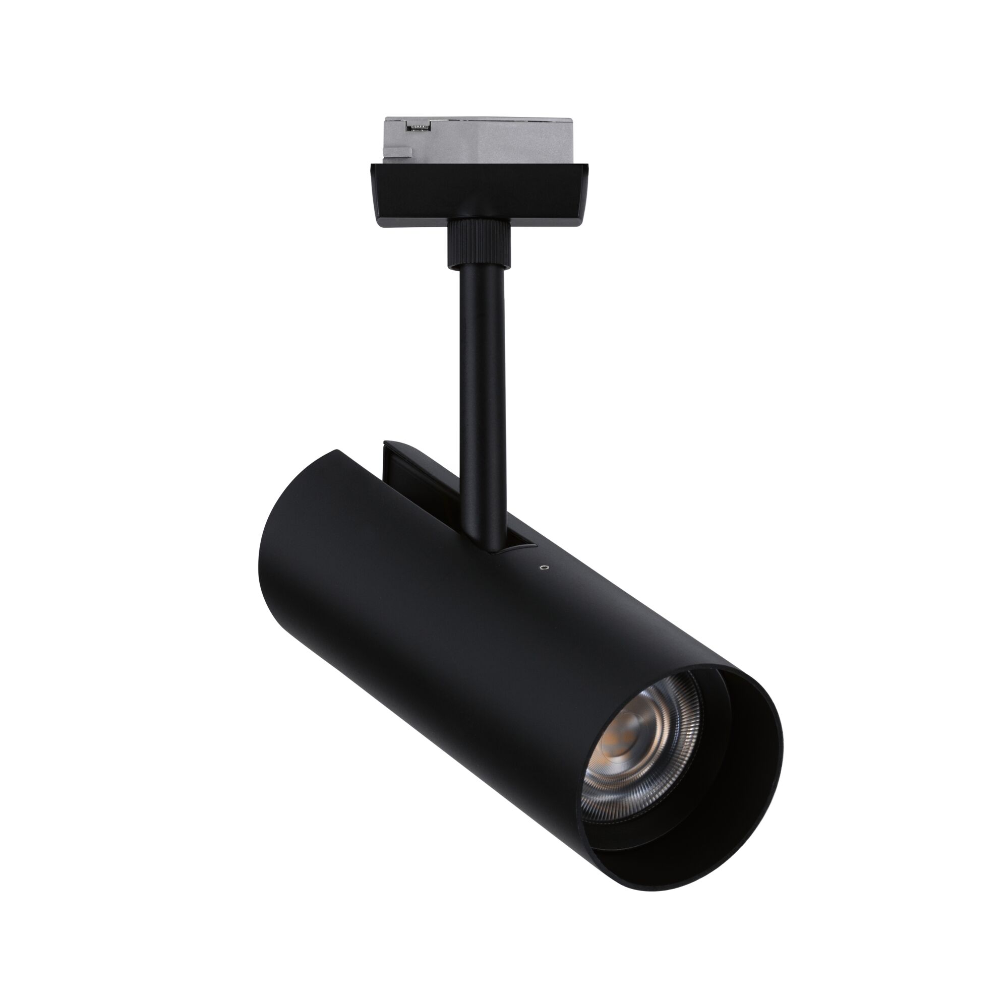 Schwarzer LED-Spot aus Metall mit verstellbarem Kopf für moderne Innenbeleuchtung