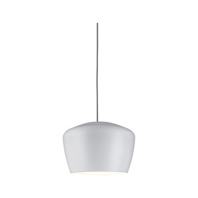 Modern white metal pendant lamp with grey cable for stylish room lighting
