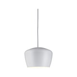 Modern white metal pendant lamp with grey cable for stylish room lighting