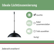 Schwarze Metall-Hängeleuchte mit Kabel und Stecker für moderne Innenbeleuchtung