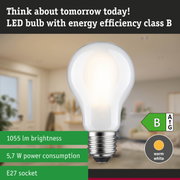 White LED bulb with E27 base, warm white dimmable in three steps, ultra-efficient LED lamp