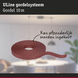 Bruin ULine gordelsysteem van 10 m, gemaakt van duurzaam materiaal, kan apart worden ingekort