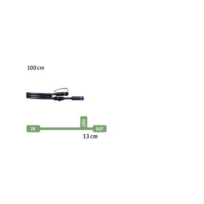 Câble de connexion noir de 100 cm avec connecteurs pour systèmes d'éclairage LED.