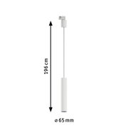 Weißer LED-Pendelleuchte aus Metall mit 196 cm Länge und 65 mm Durchmesser für moderne Beleuchtung
