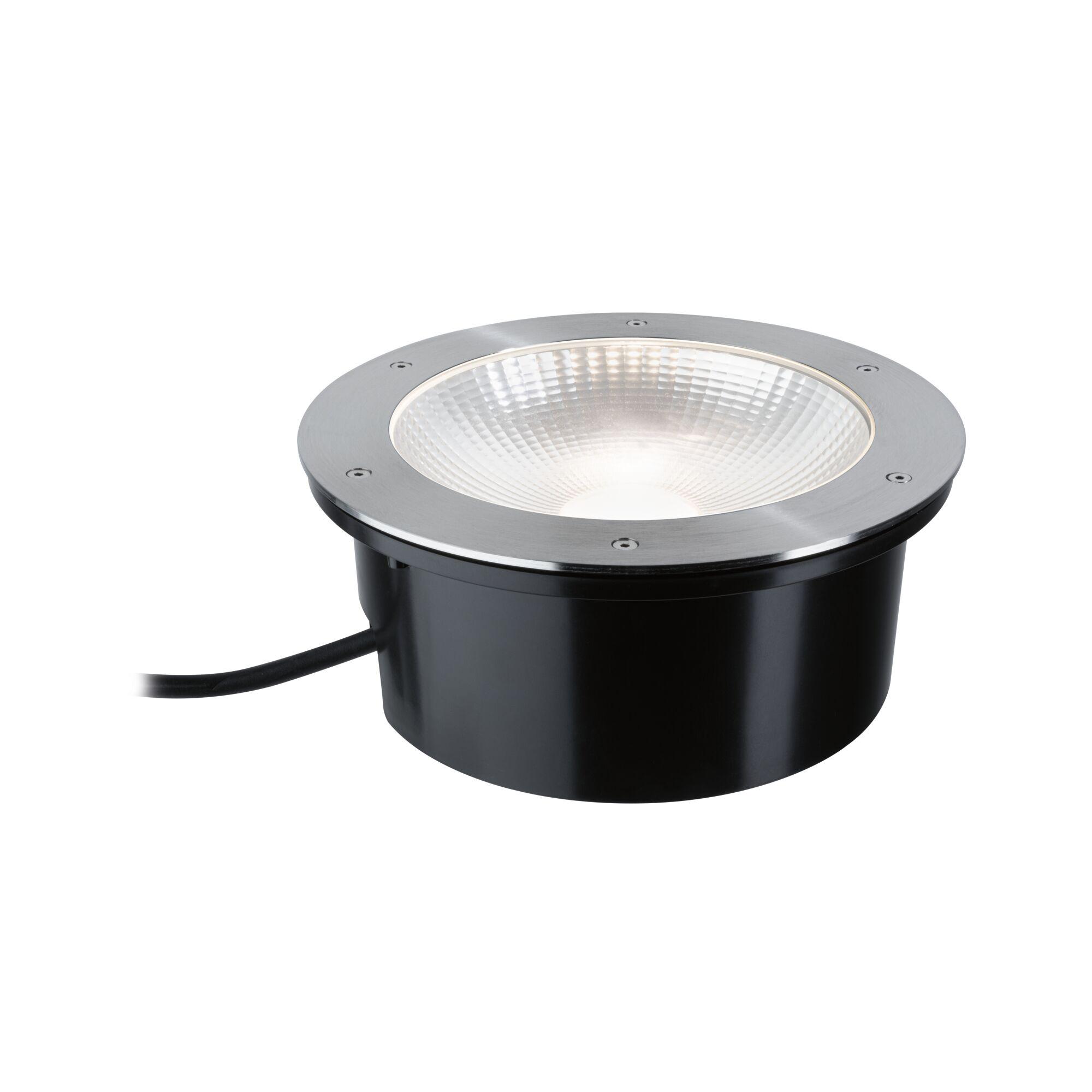 LED Recessed floor light Durea IP67 round 273mm 3000K 15W 1040lm 230V 80° Stainless steel Metal Round stainless steel recessed LED spotlight with black housing for modern indoor lighting