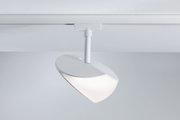 Moderner weißer LED-Deckenstrahler aus Kunststoff mit schwenkbarem Leuchtkopf für Wohnräume