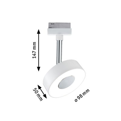 Weißer LED-Deckenspot aus Metall mit 98 mm Durchmesser und 147 mm Höhe für moderne Beleuchtung