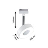 White metal LED ceiling spotlight with 98 mm diameter and 147 mm height for modern lighting