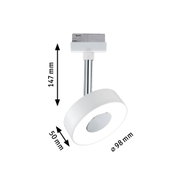 Weißer LED-Deckenspot aus Metall mit 98 mm Durchmesser und 147 mm Höhe für moderne Beleuchtung
