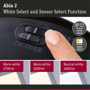 LED Panel Abia 2 White Select Twilight-controlled motion detector (HF) angular 400x400mm 16W 1400lm 2700 - 4000K Chrome matt