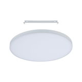 Plafonnier LED rond blanc avec cadre métallique et support de montage pour éclairage moderne