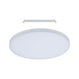 Plafonnier LED rond blanc avec cadre métallique et support de montage pour éclairage moderne