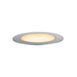 Rundes LED-Einbaupanel aus gebürstetem Aluminium mit warmweißem Licht für moderne Raumbeleuchtung