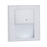 Vierkante LED-wandinbouwlamp van zilverkleurig aluminium met diffuser voor indirect licht