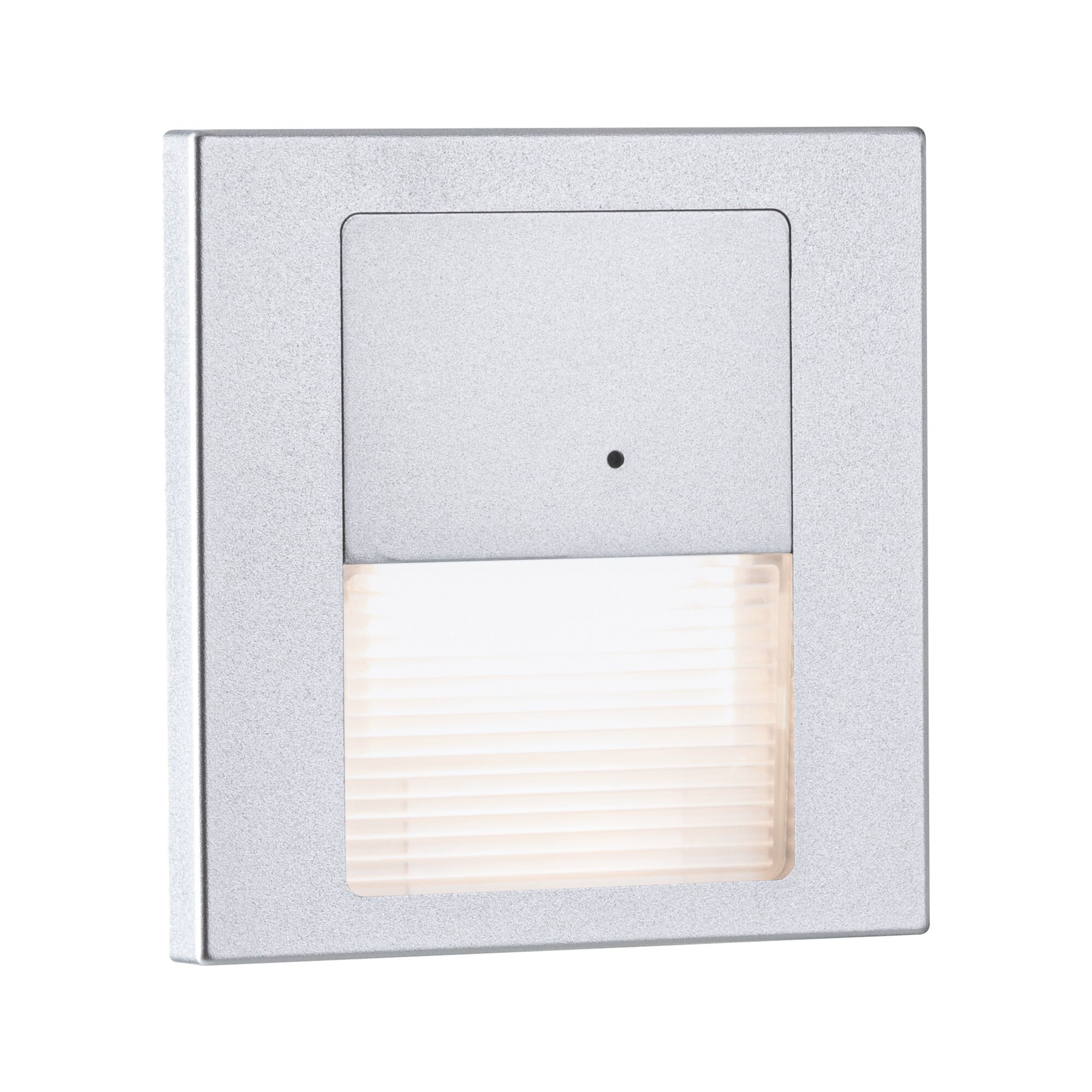 Quadratischer LED-Wandaufbauleuchte in Aluminium silber mit Diffusor für Innenbeleuchtung