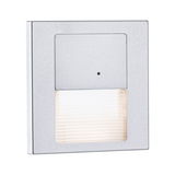 Quadratischer LED-Wandaufbauleuchte in Aluminium silber mit Diffusor für Innenbeleuchtung