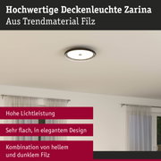 Deckenleuchte Zarina aus Filz in hell und dunkel mit flachem Design und hoher Lichtleistung