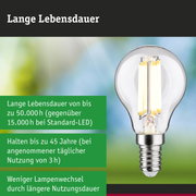Efficient-Line Filament 230V LED Tropfen E14 1er-Set 82mm 525lm 2,5W 3000K Klar