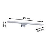 Moderne LED-Wandleuchte aus Chrom mit 400 mm Länge und 39 mm Höhe für stilvolle Raumbeleuchtung