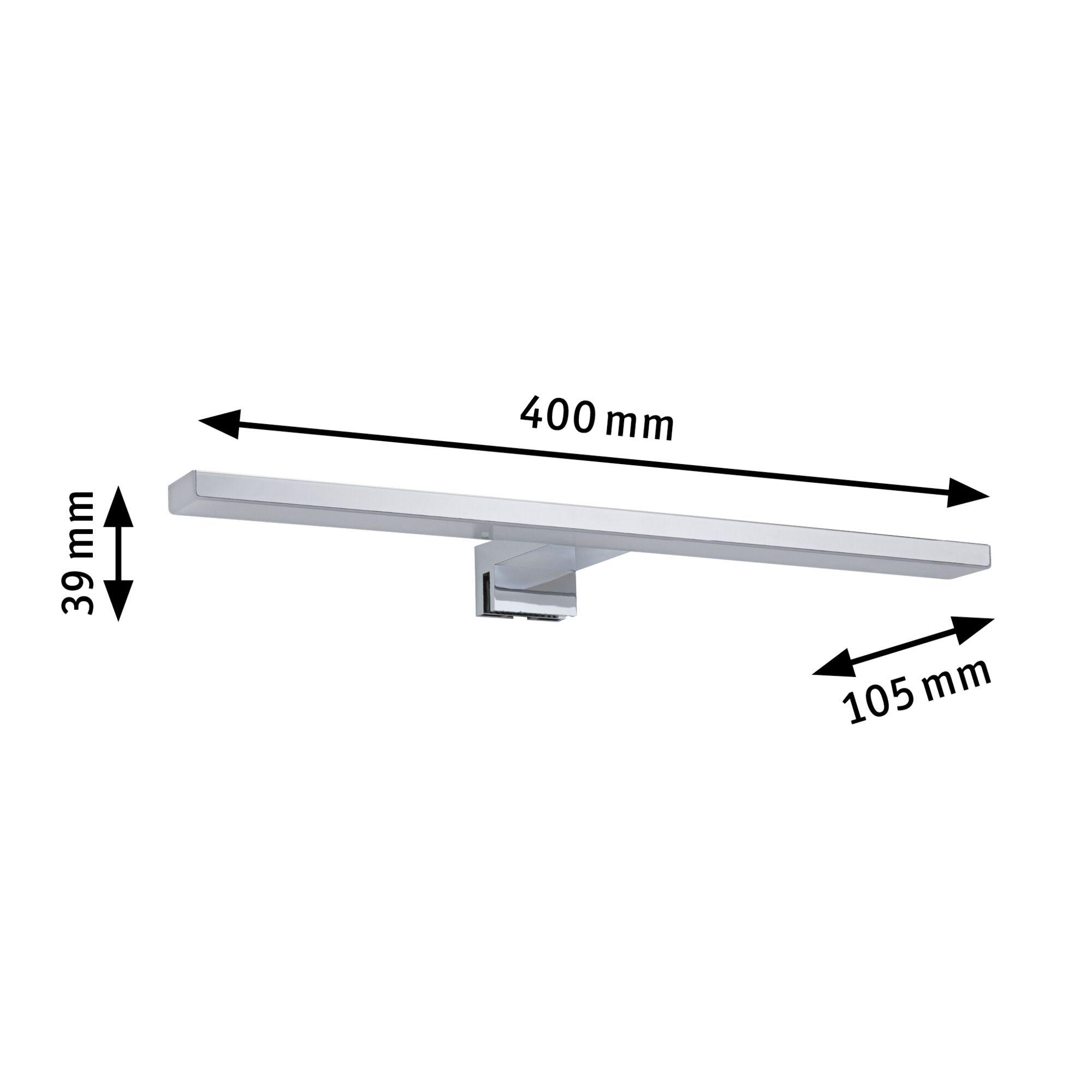Moderne kromet LED-væglampe 400 mm bred med slankt design til badeværelsesbelysning