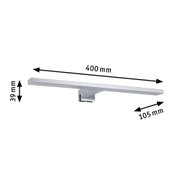 Moderne kromet LED-væglampe 400 mm bred med slankt design til badeværelsesbelysning
