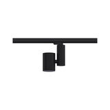 Black metal LED track light with cylindrical design for modern indoor lighting solutions