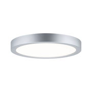 Rundes LED-Deckenlicht aus silbernem Aluminium mit weißem Diffusor für moderne Raumbeleuchtung