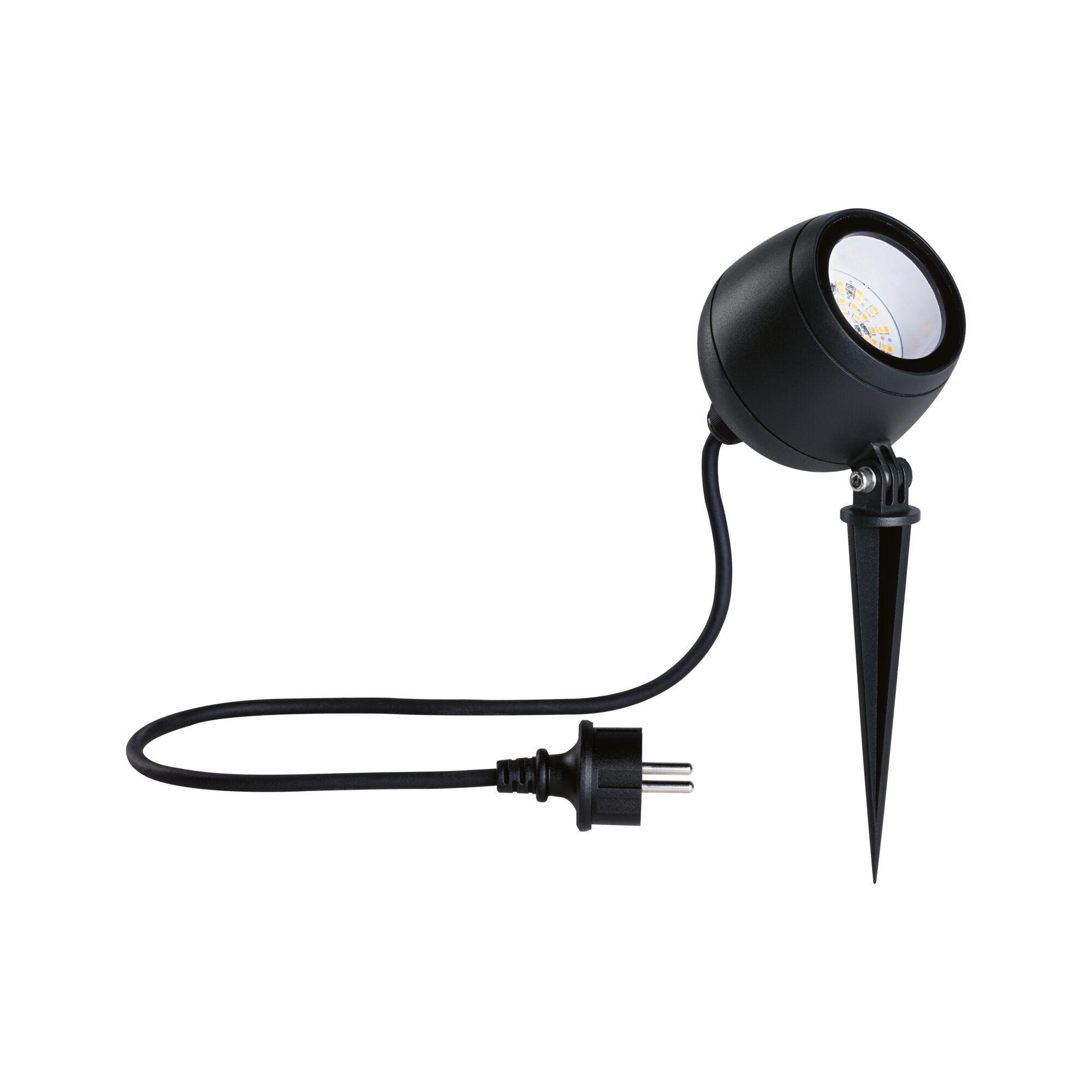 Projecteur LED de jardin noir avec piquet et câble pour éclairage extérieur et jardin.
