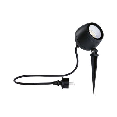 Projecteur LED de jardin noir avec piquet et câble pour éclairage extérieur et jardin.