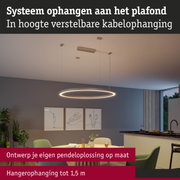Moderne in hoogte verstelbare hanglamp met ronde LED-ring in eet- en woonkamer