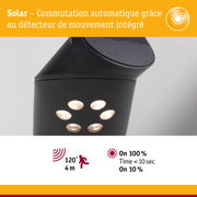 Applique solaire noire avec détecteur de mouvement et commutation automatique pour éclairage économique