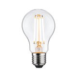 Klassische LED-Glühbirne mit transparentem Glas und E27-Fassung für energiesparende Beleuchtung