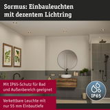 Sormus Einbauleuchten mit dezentem Lichtring in Badezimmer mit IP65 Schutz und 55 mm Einbautiefe