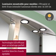 Luminaire encastrable ultraplats pour meubles avec lumière LED blanc chaud et haute intensité