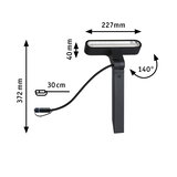 Black LED outdoor light with adjustable head and 30 cm cable for garden lighting
