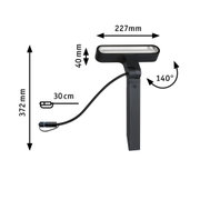 Black LED outdoor light with adjustable head and 30 cm cable for garden lighting