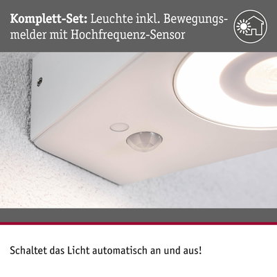 Weißes LED-Leuchtenset mit integriertem Bewegungsmelder und Hochfrequenz-Sensor für automatisches Licht
