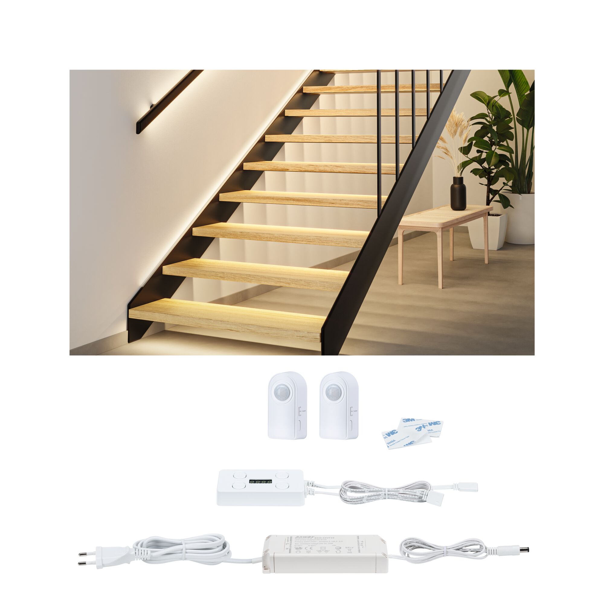 MaxLED Stair LED Strip Installationsset max. 25W 25VA MaxLED Stair LED Strip Installationsset max. 25W 25VA